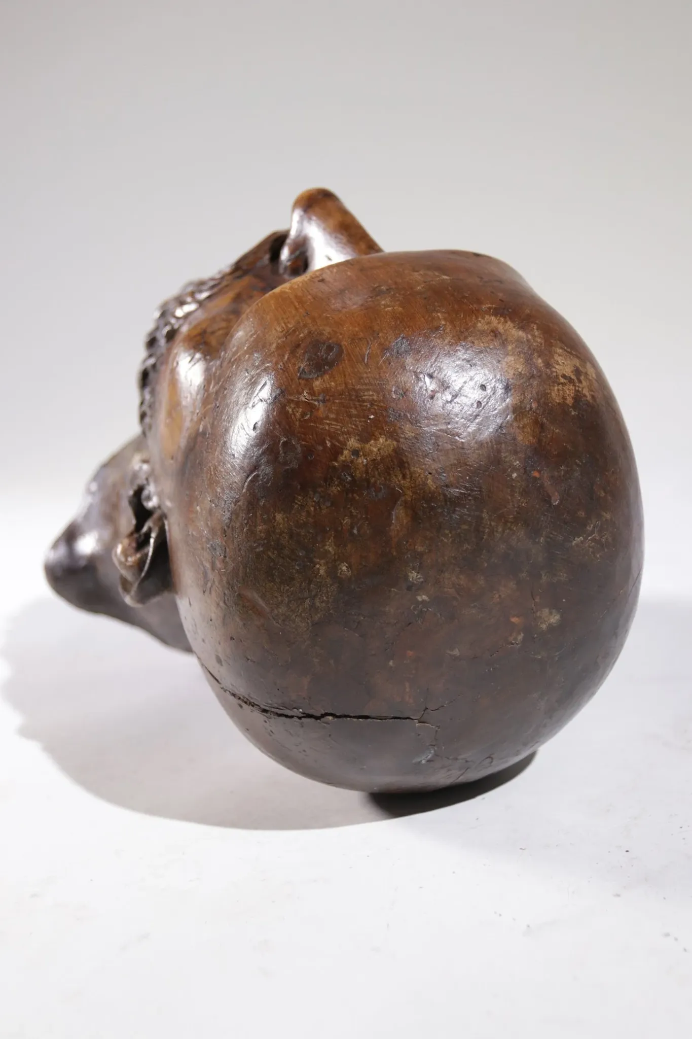 Life-size carved wooden man's head – Southern Europe, circa 1700