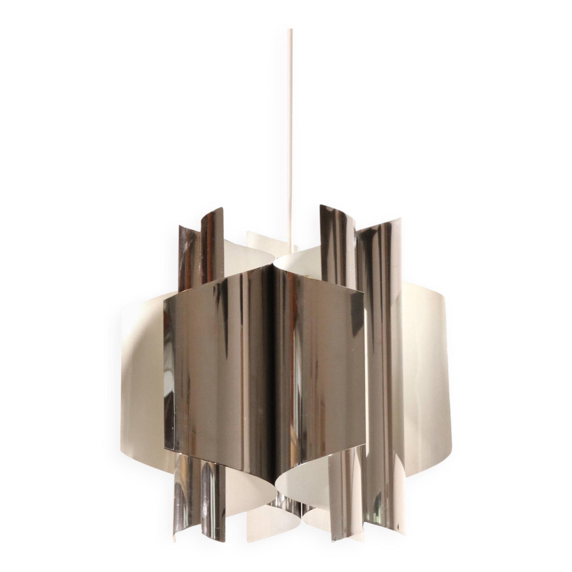 Italian 70s chrome design pendant lamp