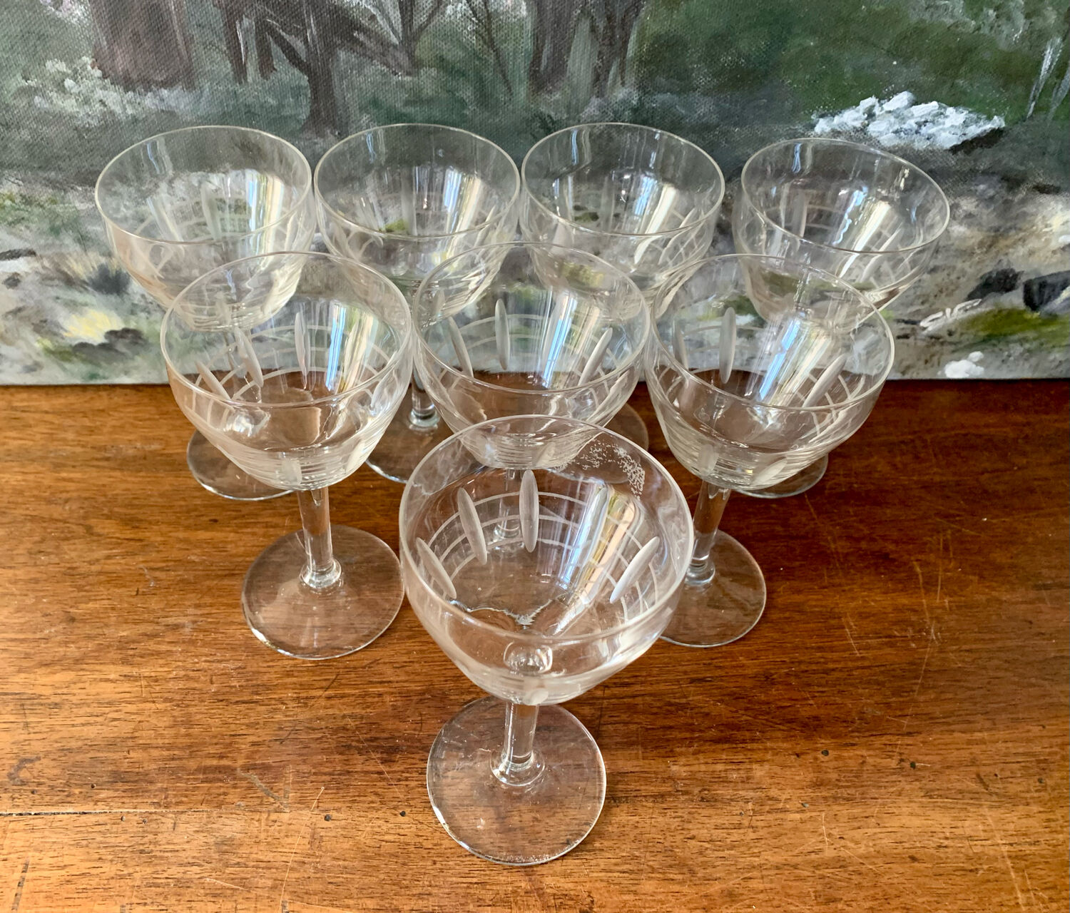 6 wine glasses