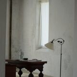 Danish Art Deco, adjustable wrought iron floor lamp, 1930s