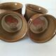 6 Denby stoneware ramekins with mushroom design - 1970s