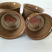 6 Denby stoneware ramekins with mushroom design - 1970s