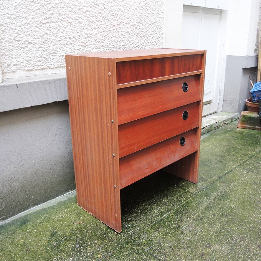 Antique Teak Veneer Shoe Cabinet