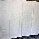 Vintage white damask tablecloth