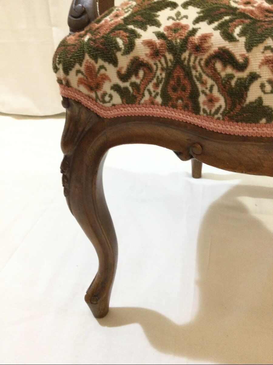 Louis xv style armchair in walnut