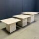 Tables gigognes en travertin vintage ou tables d'appoint, années 1970