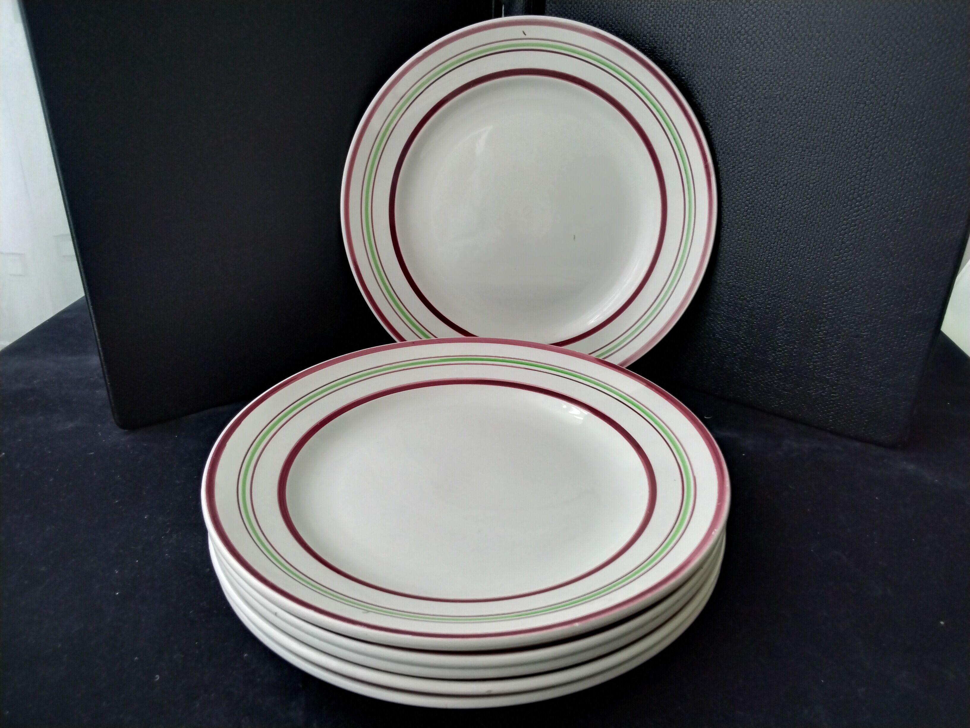 6 flat plates Digoin Sarreguemines Enghien model