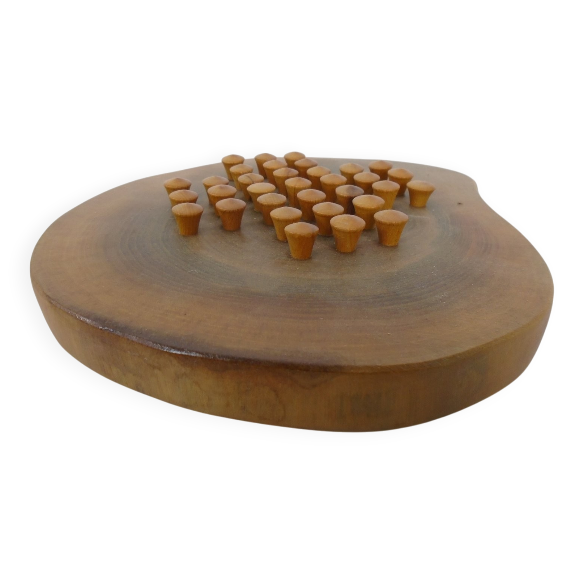 Handcrafted Wooden Solitaire Game, Germany, 1970s