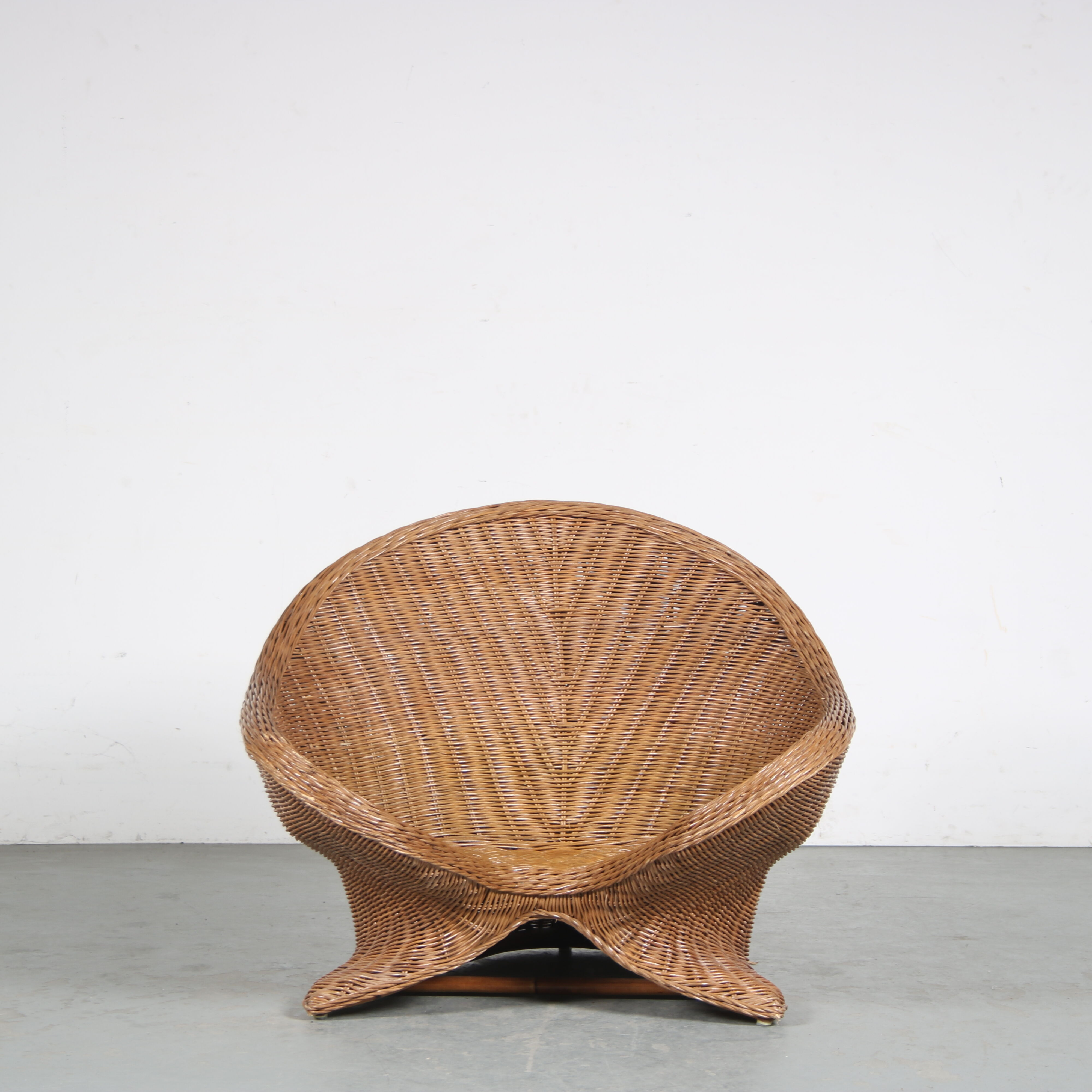 1970s Wicker Lotus chair from the Netherlands