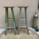 Pair of pine bistro stools