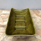 Flat lot + 4 old asparagus plates gien ceramic green vintage