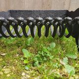 Old vintage black cast iron fireplace