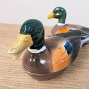 Pair of ceramic ducks by Michel Caugant – vintage
