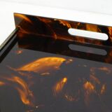 Large tortoiseshell resin tray