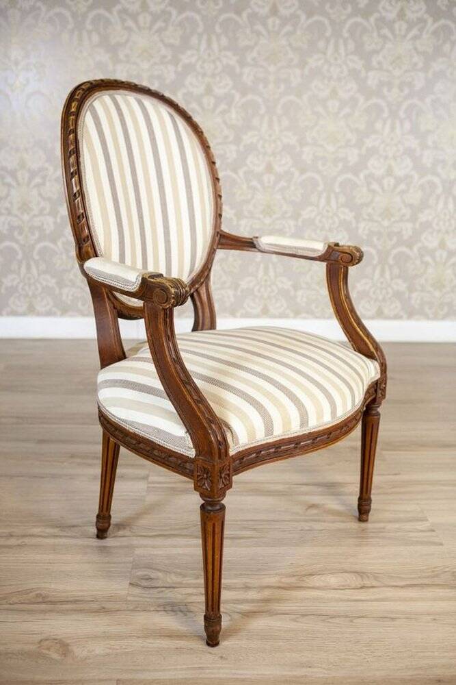 Early 19th Century Louis XVI French Walnut Armchair