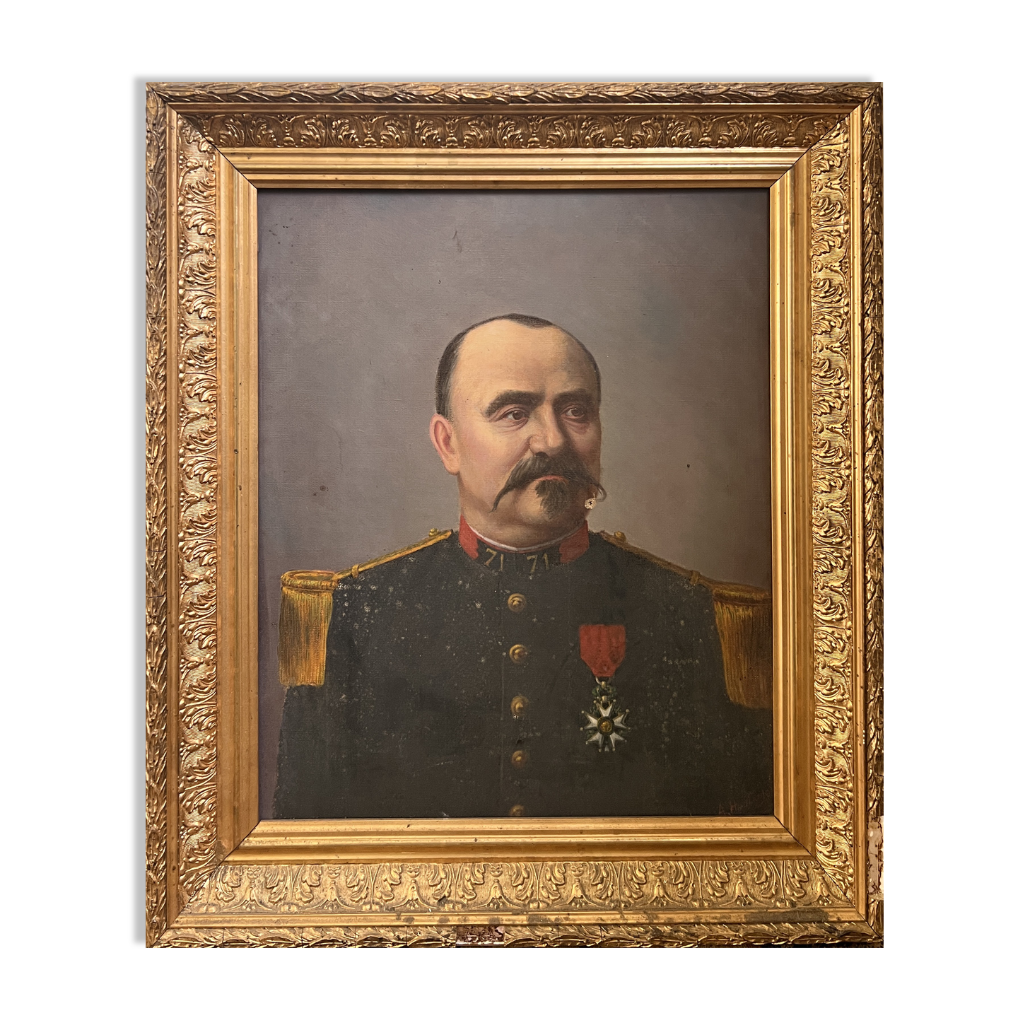 Oil on canvas of a millitaire portrait