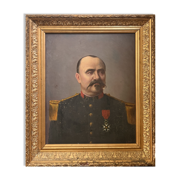 Oil on canvas of a millitaire portrait
