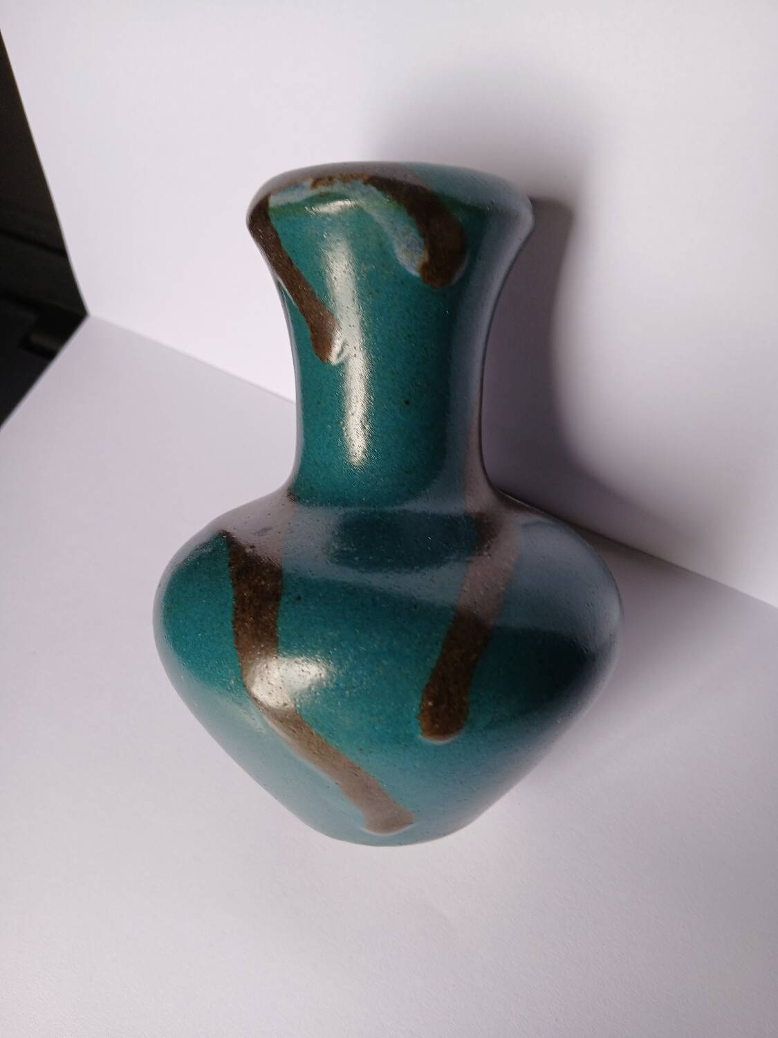 Puisaye stoneware vase signed Jean Pointu