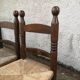 Set of 4 chairs in solid oak and straw