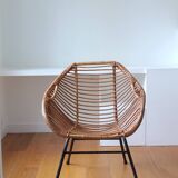 Rattan armchair circa 1960
