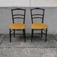 Pair of Napoleon III chairs in blackened wood