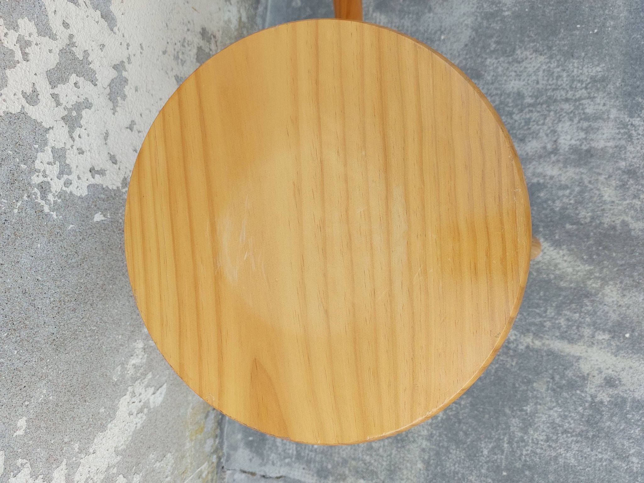 Pair of vintage pine tripod stools