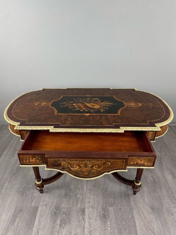 Bureau Napoléon III En Marqueterie, XIXe Siècle