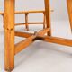 Round table in solid pine and its 4 curved benches – Vintage