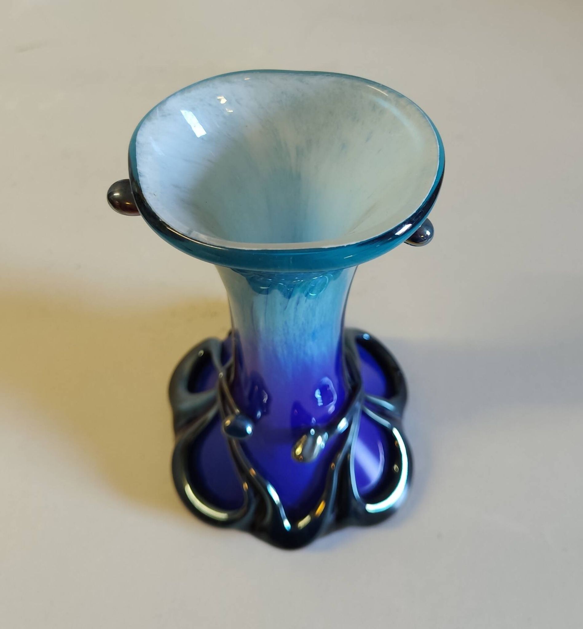 Art Nouveau vase in Biot glass by J.M. OPERTO - mid 20th century