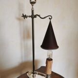 Silver metal lamp with painted sheet metal shade