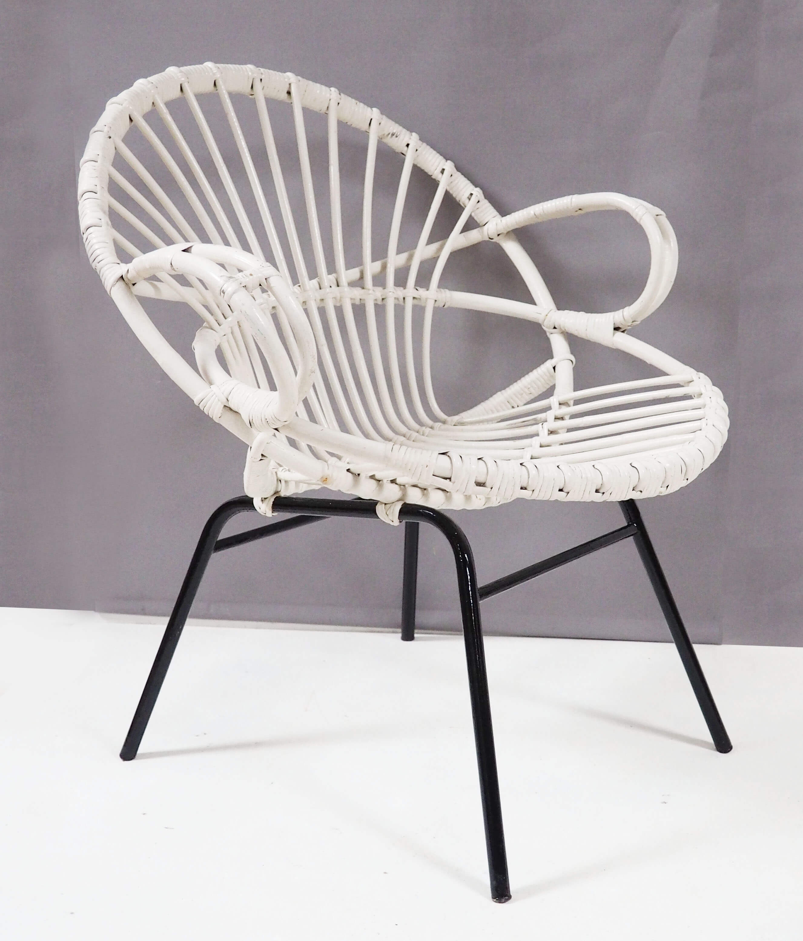 Fauteuil rotin blanc