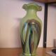 Petit vase opaline tons verts 1980