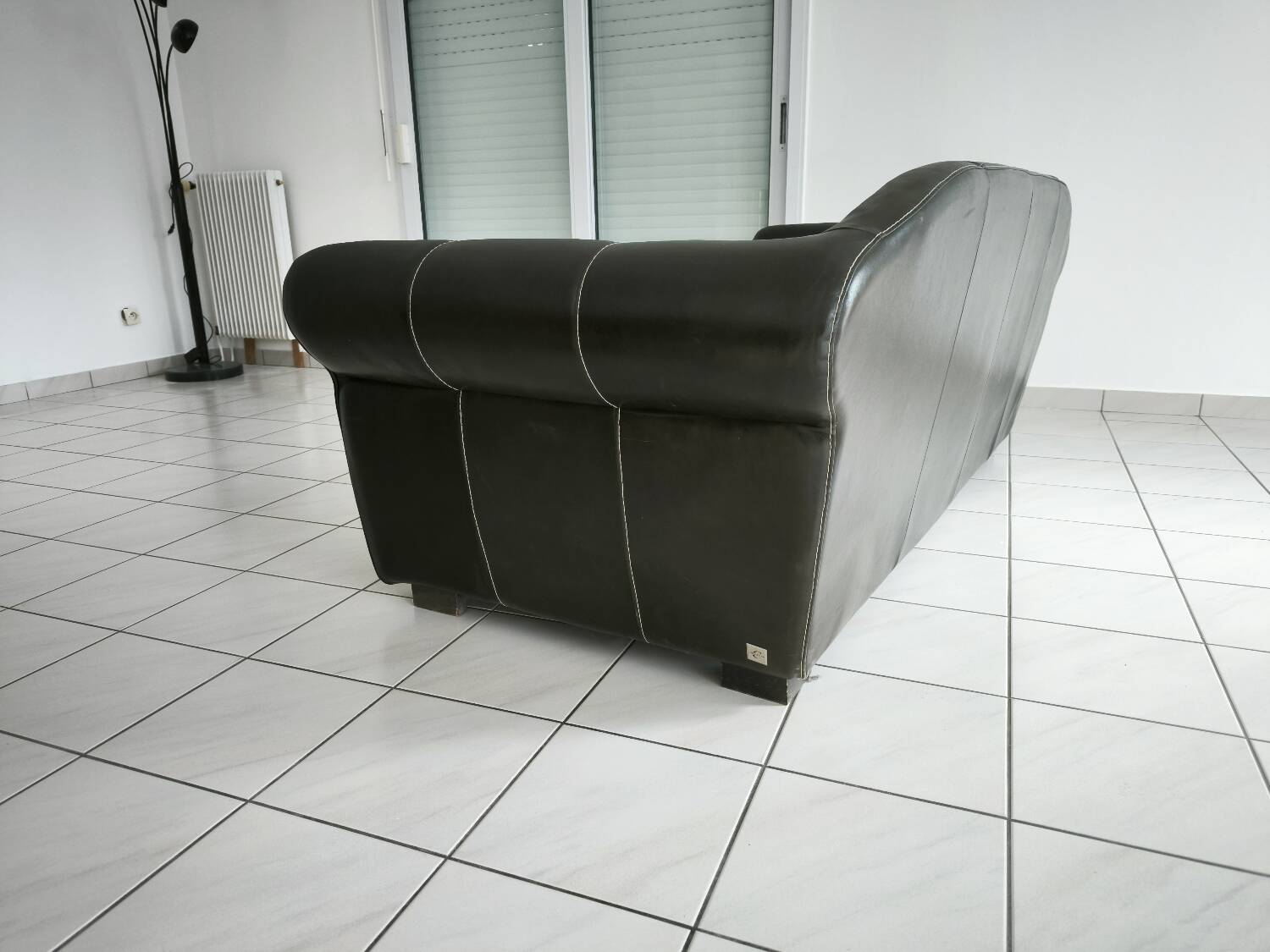 Crozatier 3-seater leather sofa