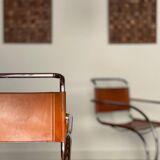 Pair of MR20 armchairs by Ludwig Mies van der Rohe, 1970s edition