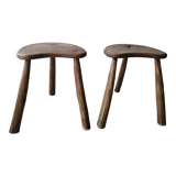 Pair of tripod brutalist stools