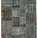 Handmade Oriental Contemporary 170 cm x 240 cm Grey Patchwork Carpet
