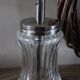 Vintage glass sugar bowl with metal spout