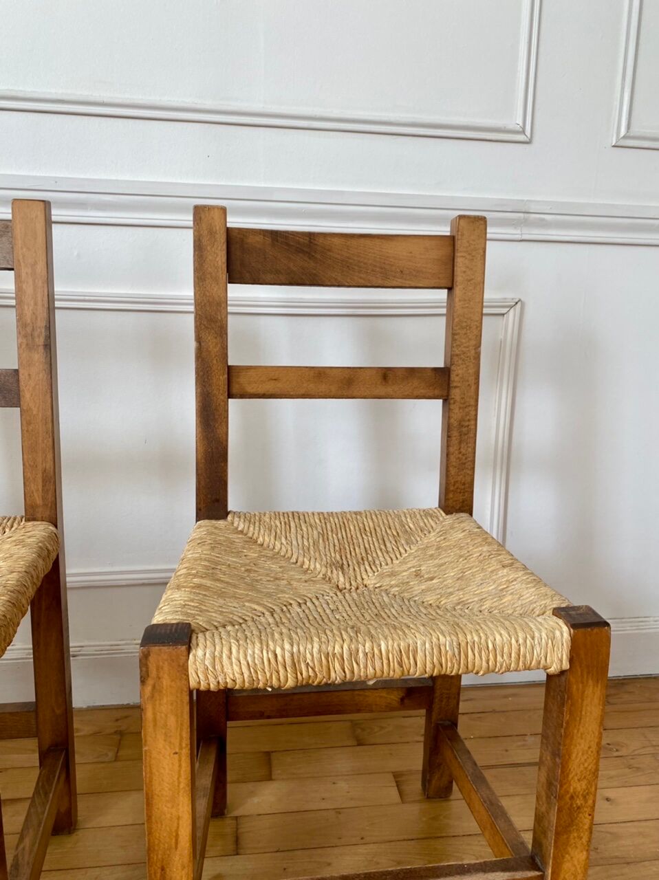 Pair of brutalist mulched chairs