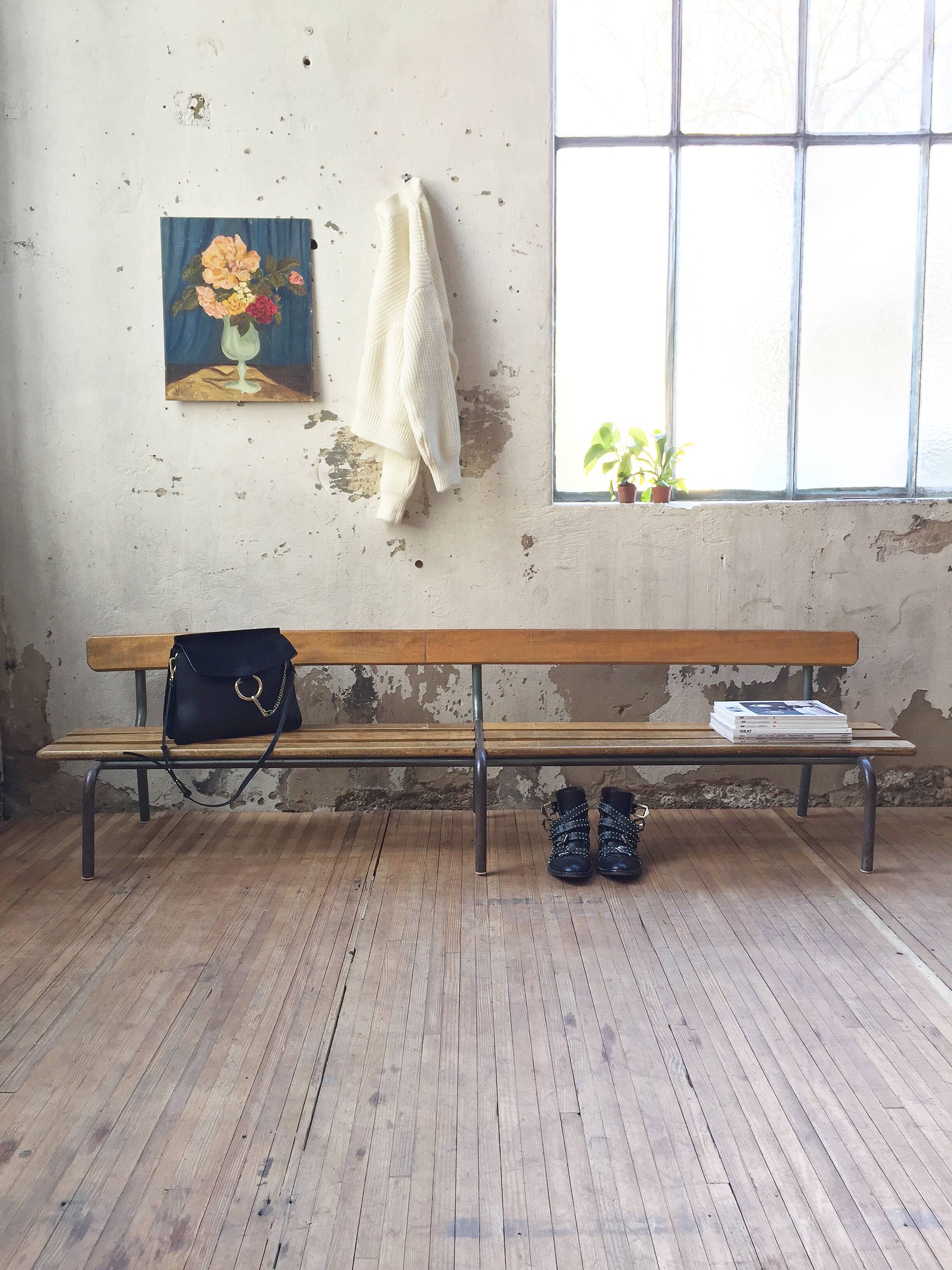 Bench school vintage 2 m