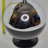 Coldy Lux ice bucket, spherical design in chrome and black metal, years.