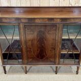 English 3-door mahogany bookcase from the 1950s