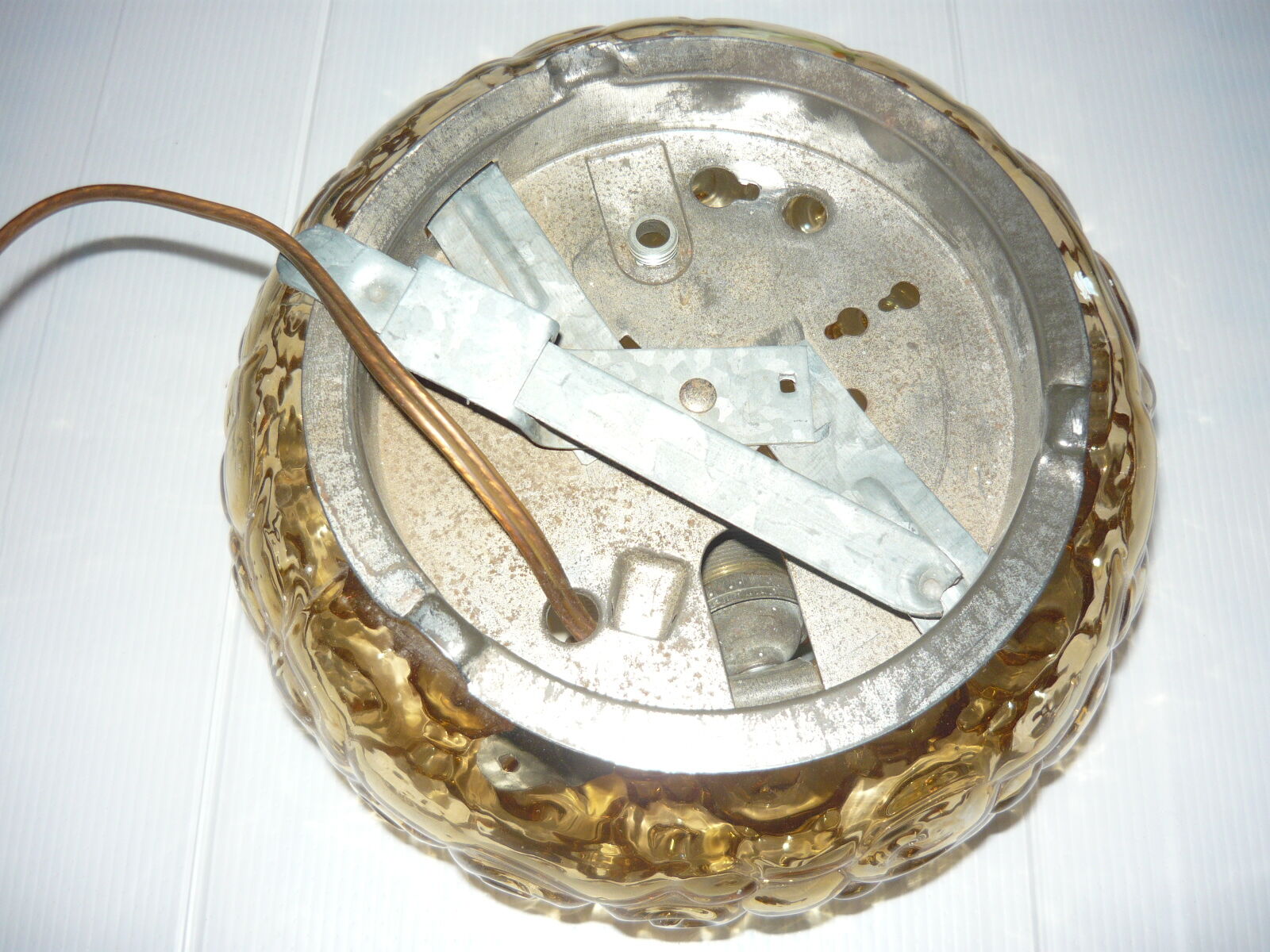 Moulded glass ceiling lamp, 50s/60s