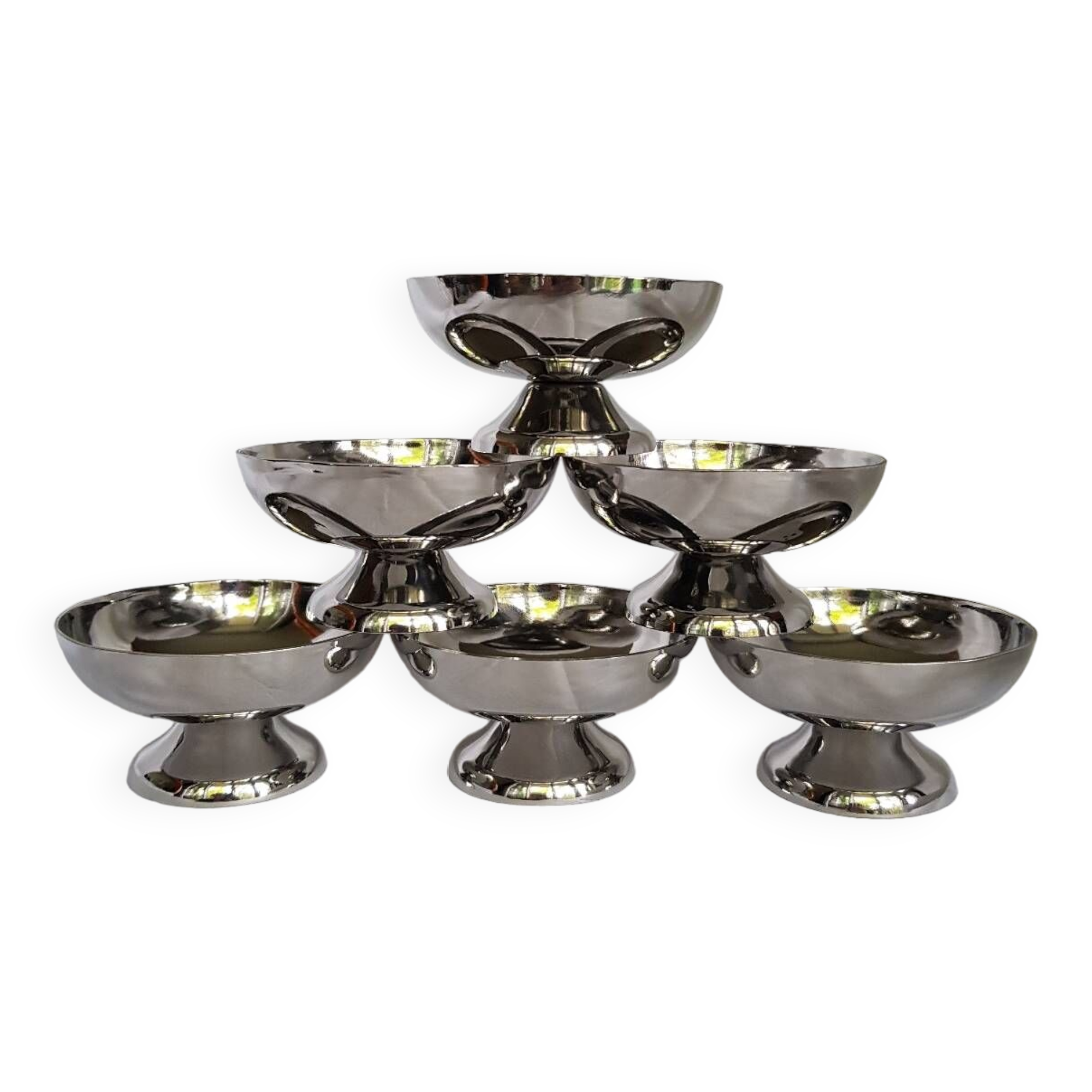 Coffret de 6 coupes à glace sur pied bas