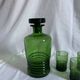 Vintage Emerald Green Glass Liqueur / Drink Service Rings