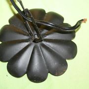 Vintage hanging lamp lampion, glass and metal years 1950