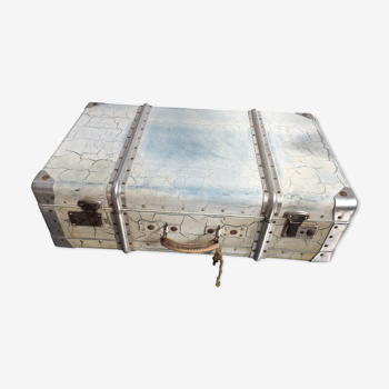 Vintage suitcase metal white