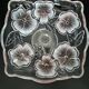 Vintage glass display stand "Pansy Bouquet Pink" — Studio Nova by Mikasa
