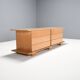 1970s Italian Sideboard in Beech Veneer with Six Drawers