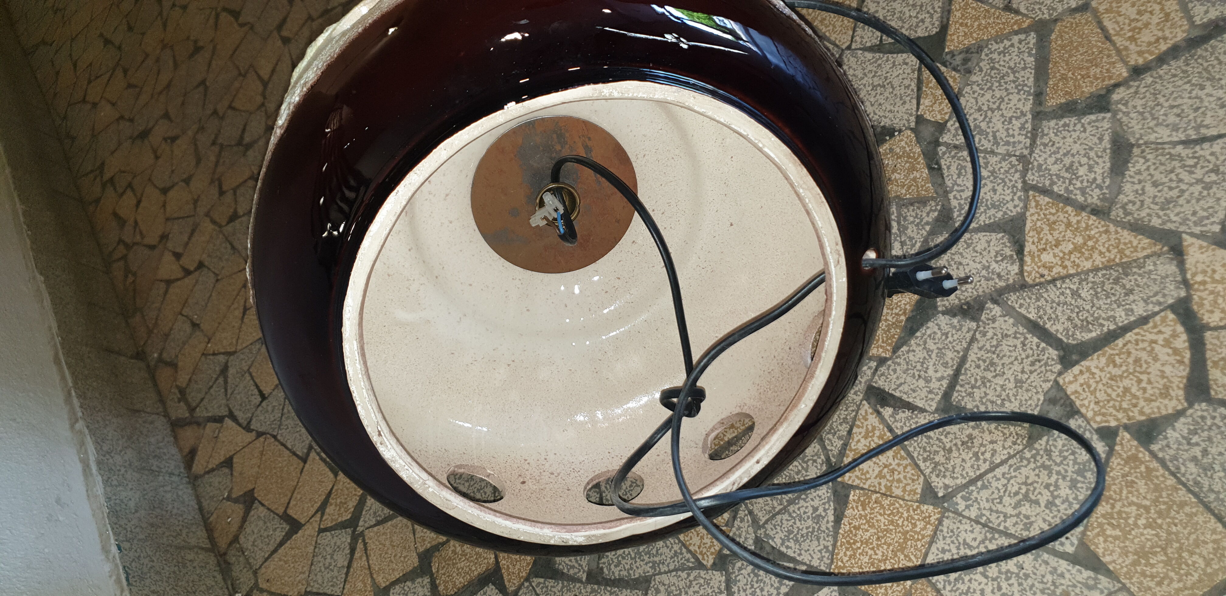 Vintage textured ceramic lamp