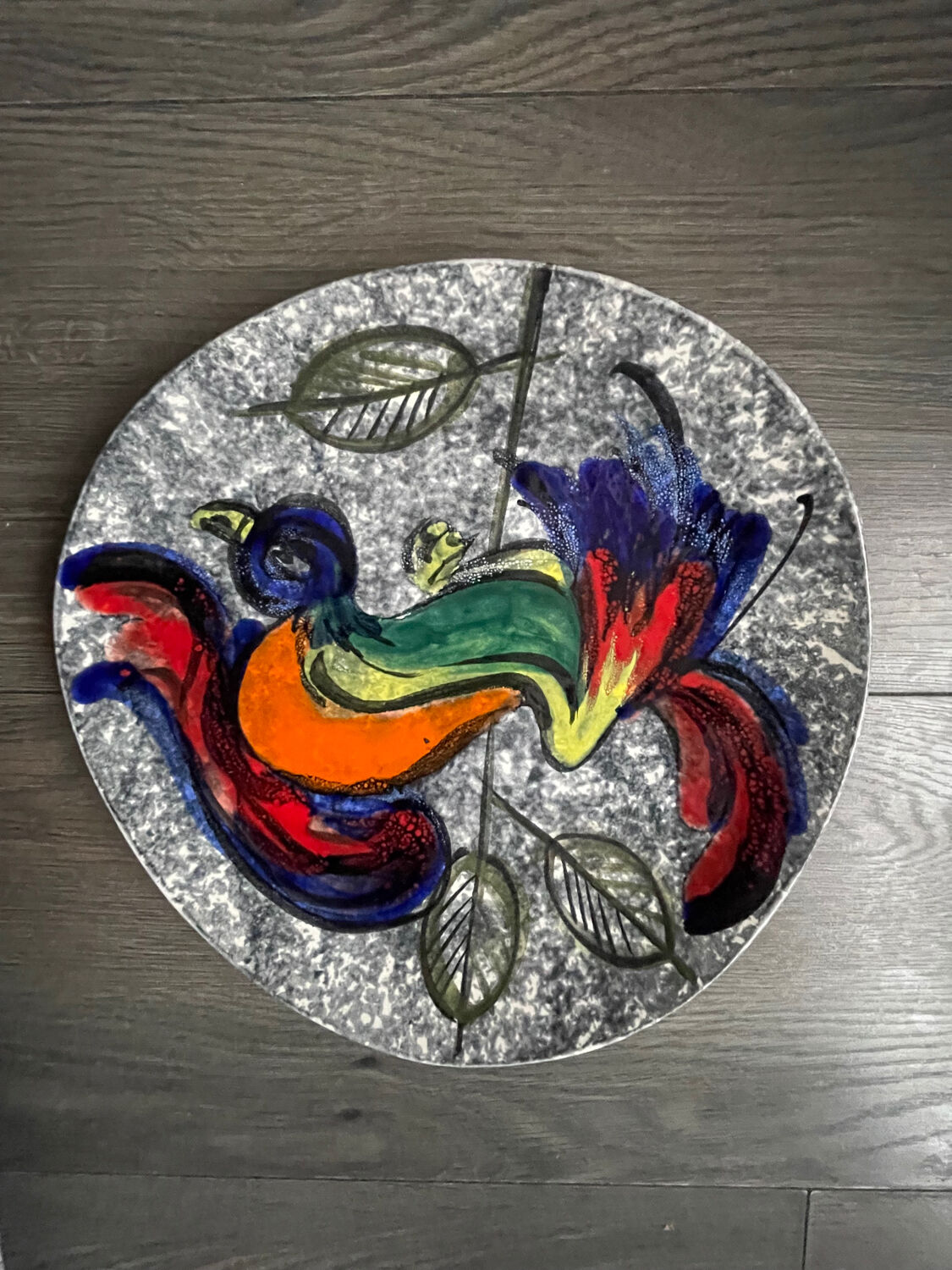 Set of 6 hand-painted ceramic plates – Modernist style